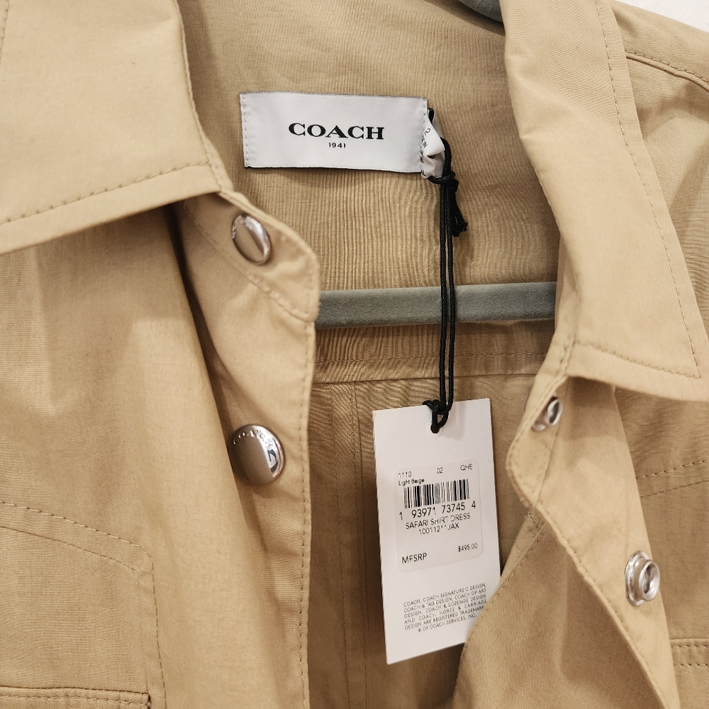 NWT Coach 1941 Safari Shirt Dress Sz 2 - Picture 6 of 10